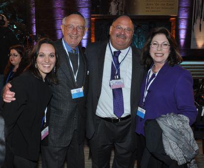 Yad Vashem Legacy Circle Members and Holocaust Survivor Peter Vagi (second from left) and his wife Dr. Arlene Frank (right) at the Yom Hashoah 2014 State opening ceremony 